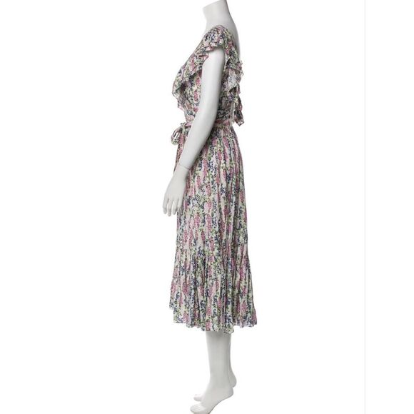 BYTIMO (Norway) Floral V-Neck Wrap Midi Dress Sz L - Picture 3 of 13